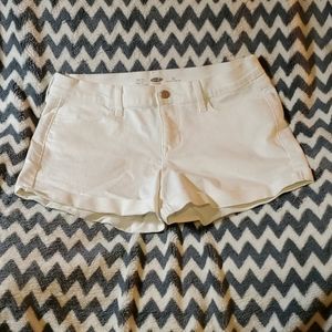 Old Navy Cuffed white denim stretch shorts